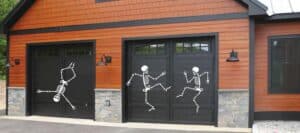 Halloween themed sectional garage door 